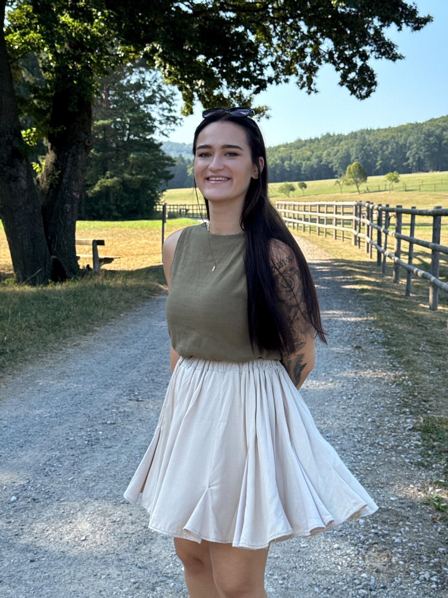 Diana Skirt PDF Sewing Pattern | flowy mini Skirt with godets | 2XS–4XL