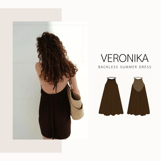 Veronika Dress | digital sewing pattern | XXS - XXL | backless summerdress