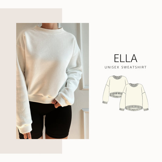 Ella Sweatshirt PDF Sewing Pattern | unisex sweatshirt | XXS–4XL
