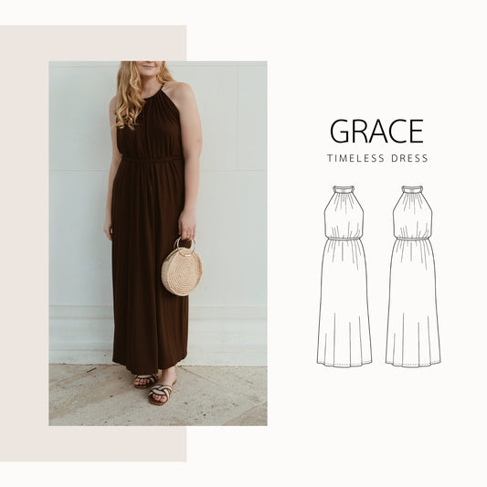Grace maxidress | digital pdf sewing pattern | XXS-XXL | wedding guest dress