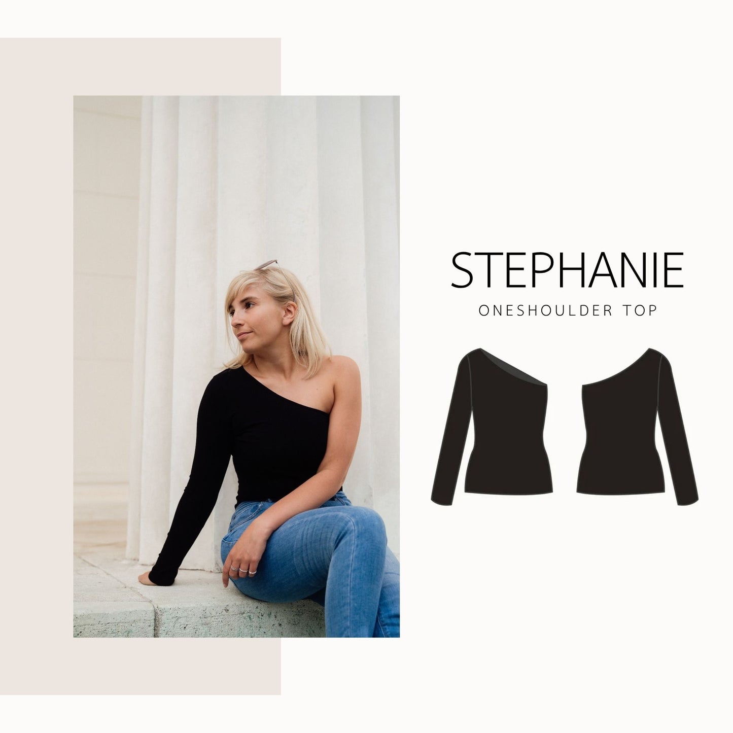 Stephanie Top PDF Sewing Pattern | asymmetrical top | XXS–2XL