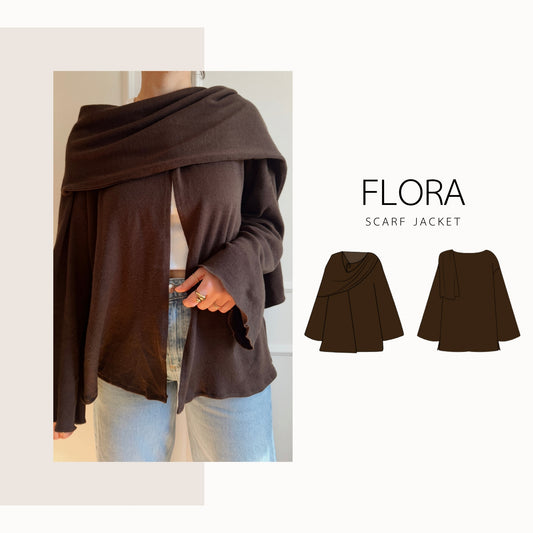 Flora Jacket PDF Sewing Pattern | scarf jacket | XXS–4XL