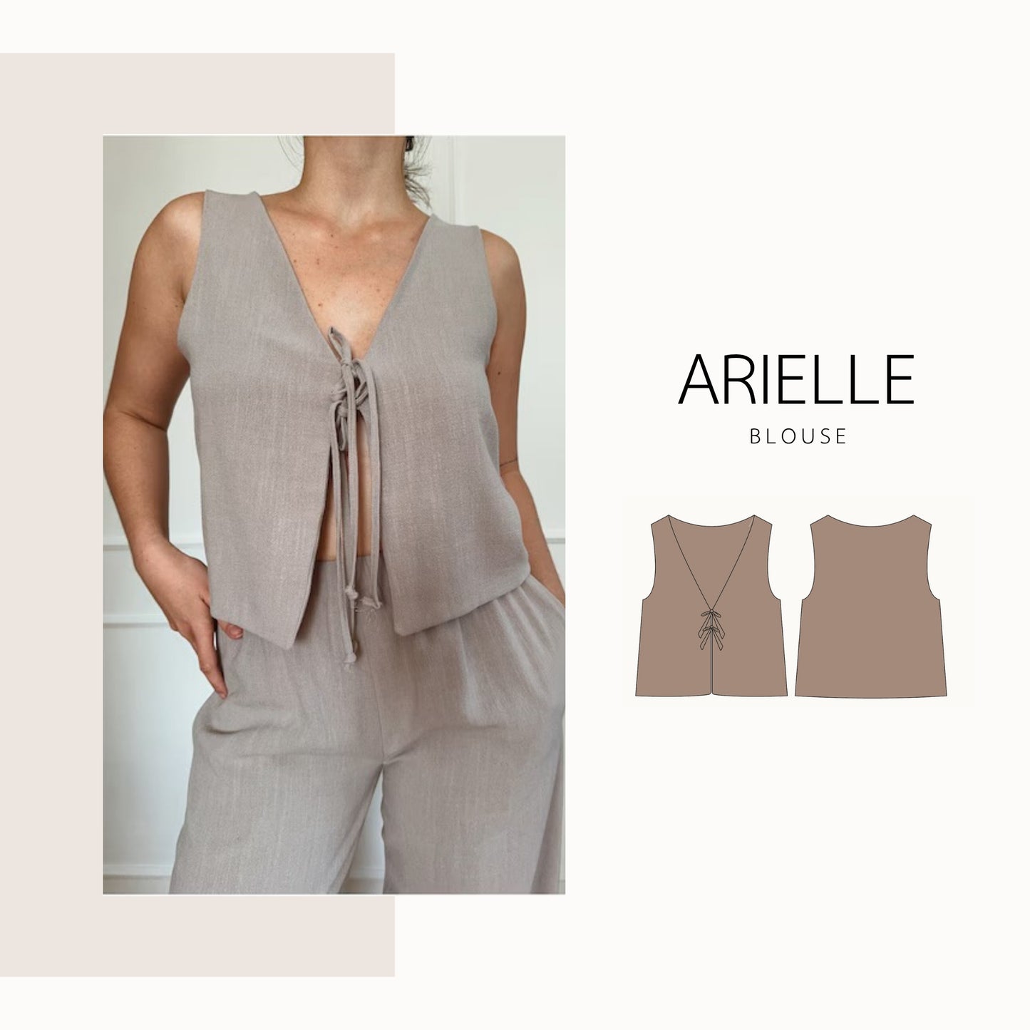 Arielle blouse | digital sewing pattern | XXS - XXL | blouse to tie