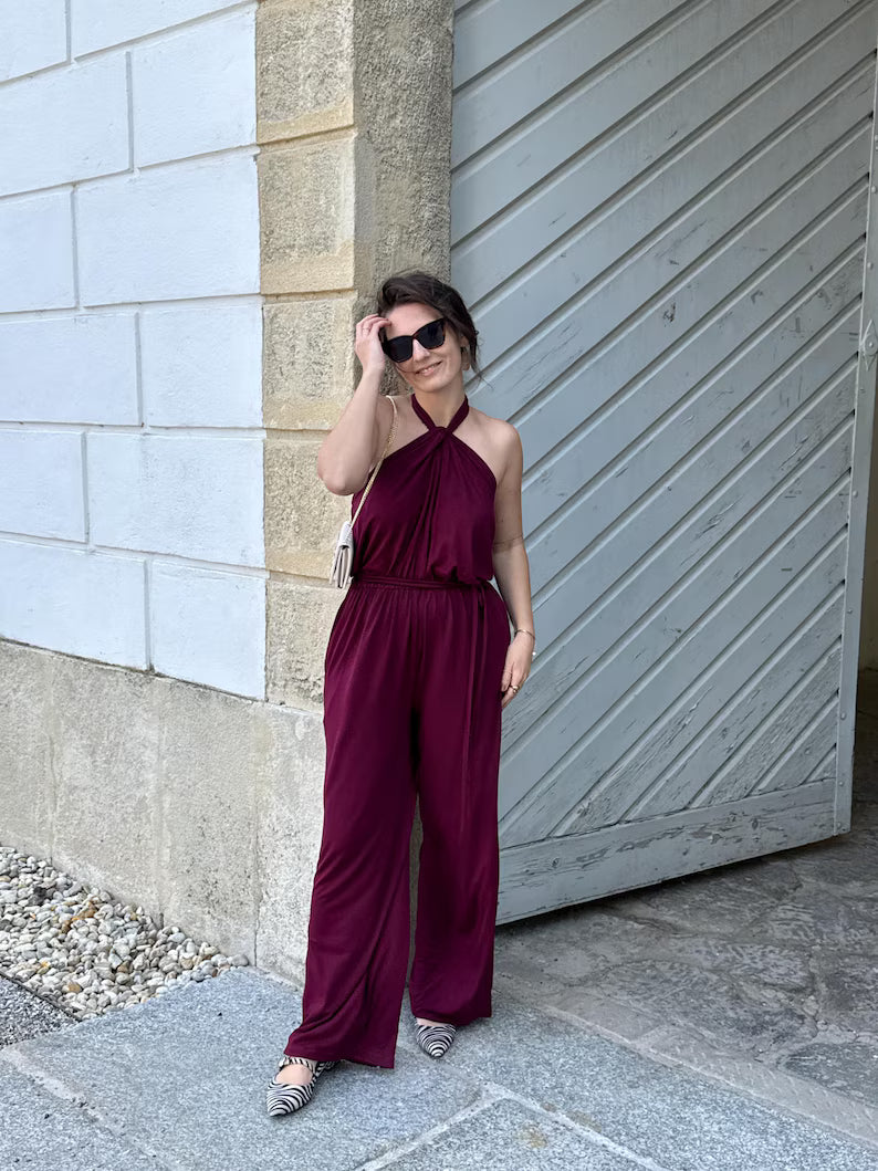 Gloria Jumpsuit PDF Sewing Pattern | Twist Neck Jumpsuit | XXS–4XL